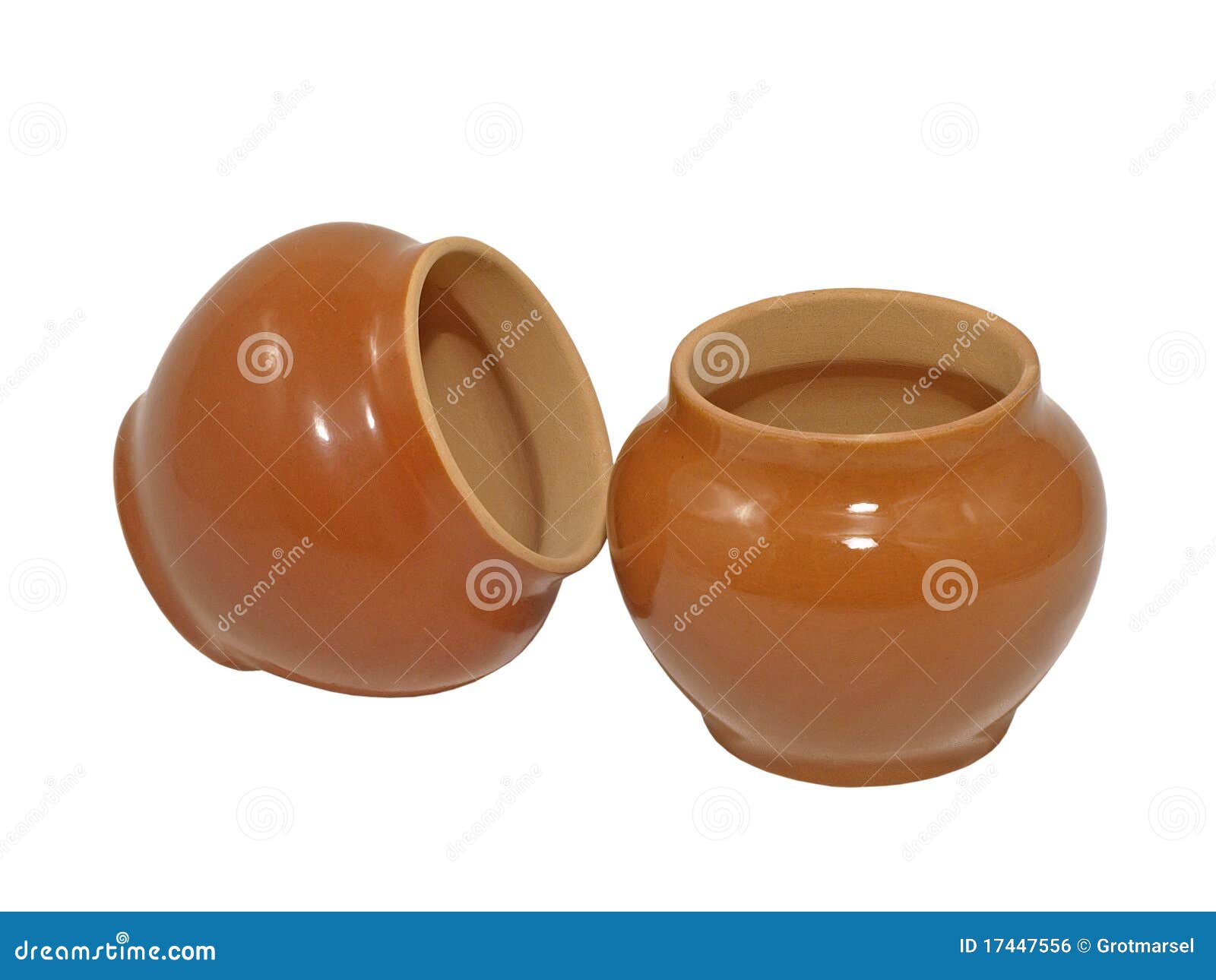 Clay pots.Isolated. stock photo. Image of homemade, kitchen 17447556