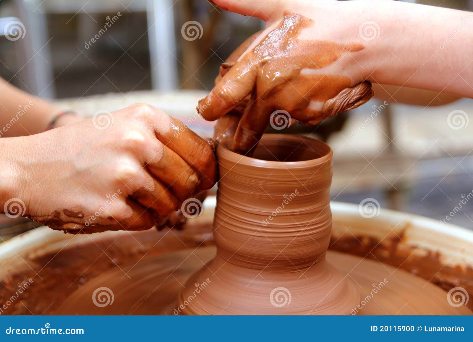 Clay Potter Hands Wheel Pottery Teacher Stock Photo Image of learning