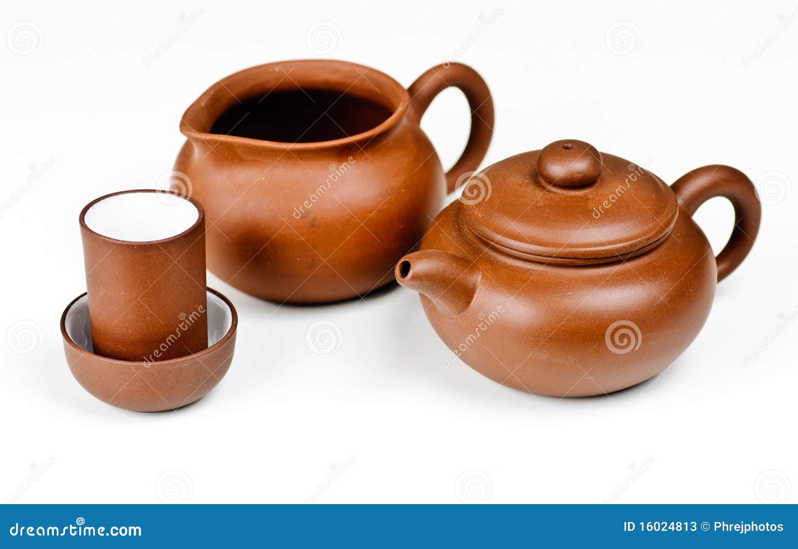 Clay Tea Pot with Accessories Stock Image Image of background, break
