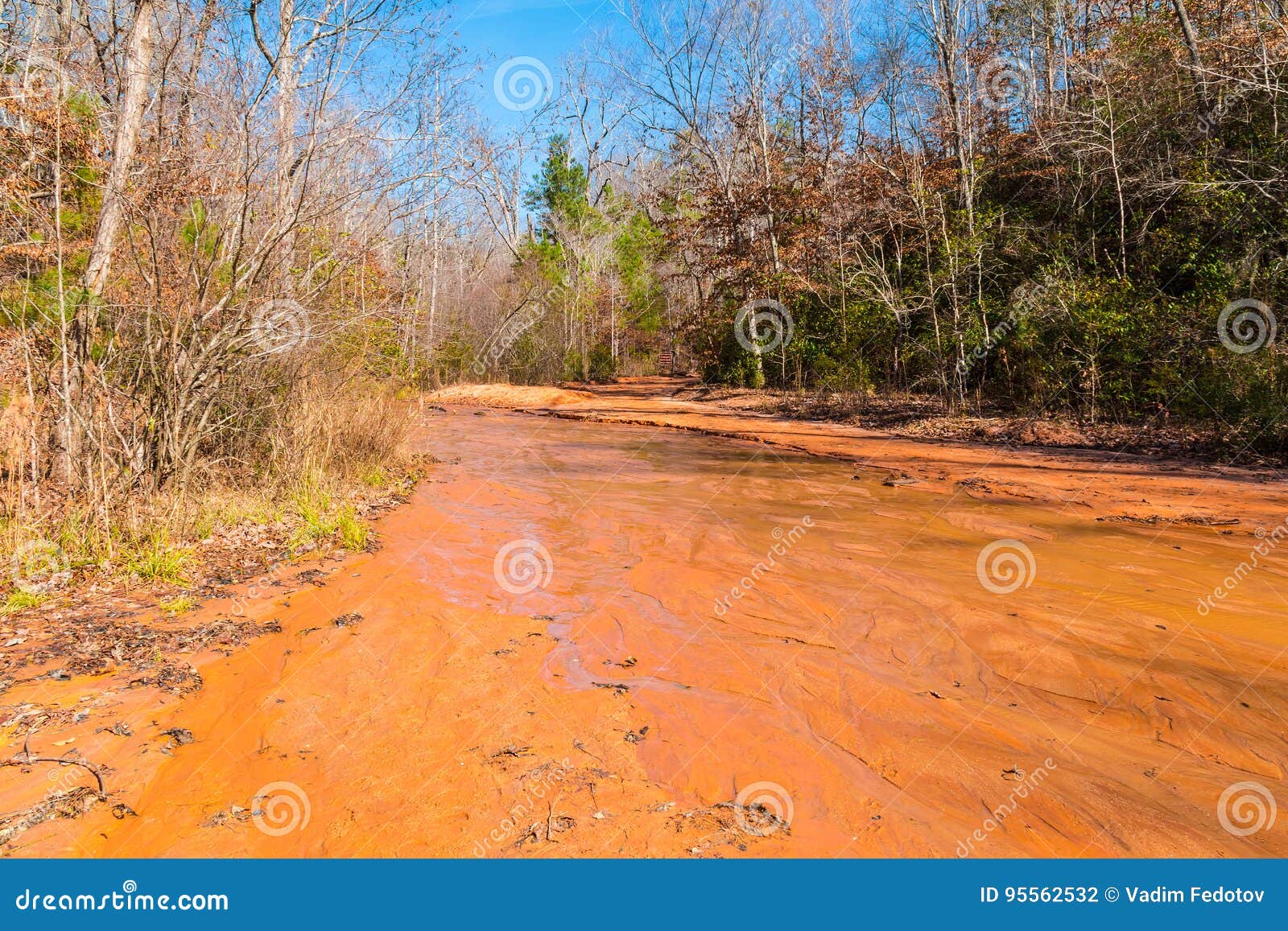 clay watercourse in providence canyon state park, georgia, usa
