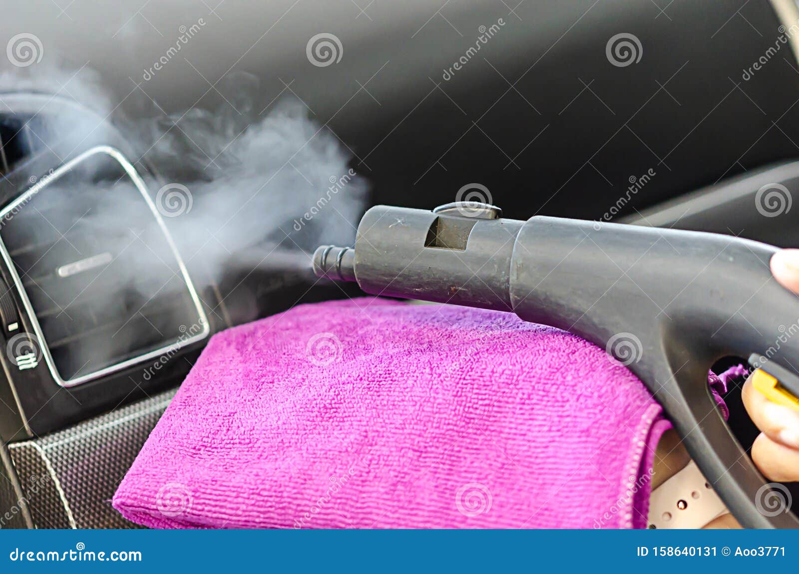 Cleaning of Car Air Conditioner Stock Image - Image of cold, console