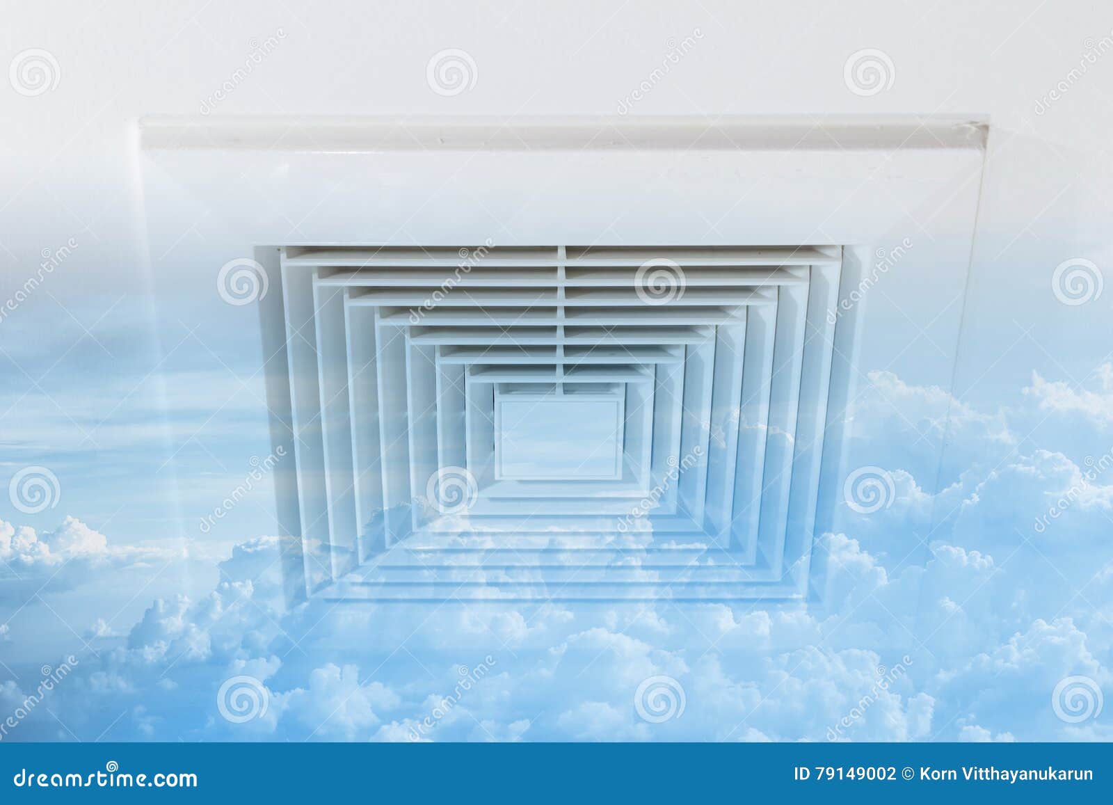 clean air duct with sky cloud fade ozone fresh air, danger and t