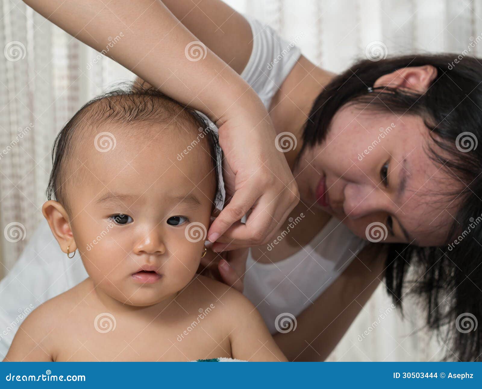 Clean baby ear stock photo. Image of motherhood, cute 30503444