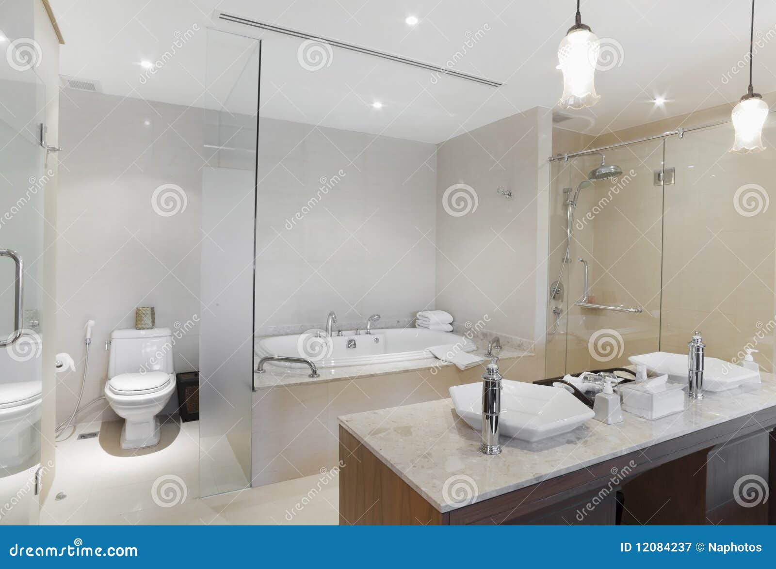 Clean bathroom stock image. Image of habitat, hotel, relax 12084237