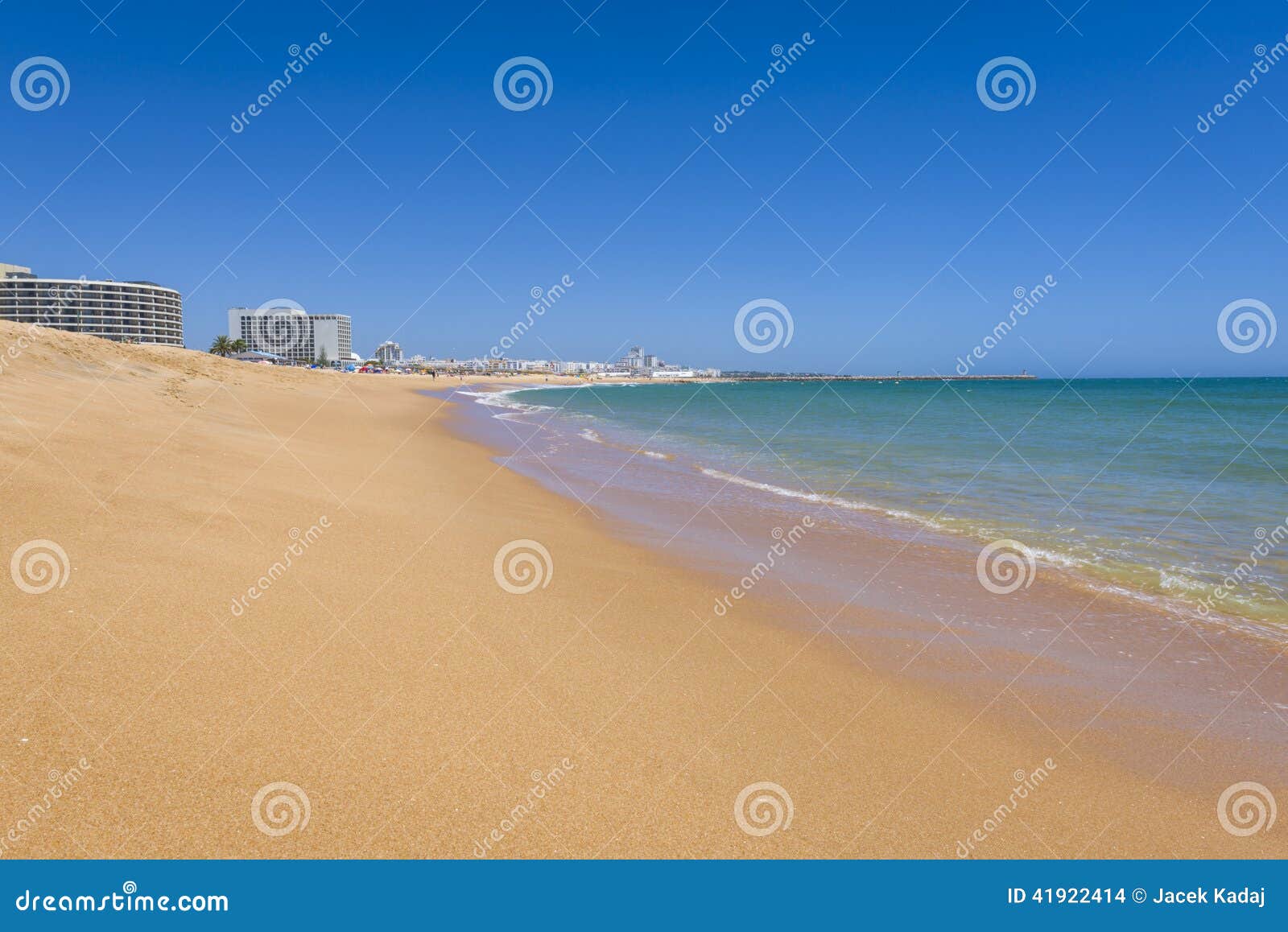 clean beach in vilamoura resort, portugal