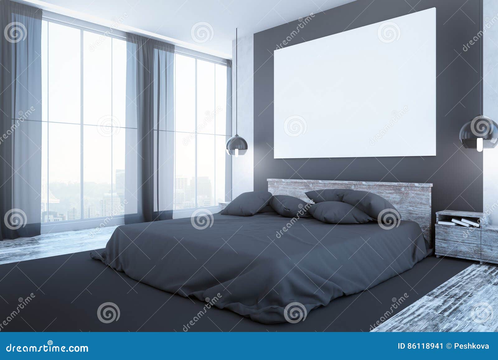 Clean Bedroom Interior Stock Illustration Illustration Of