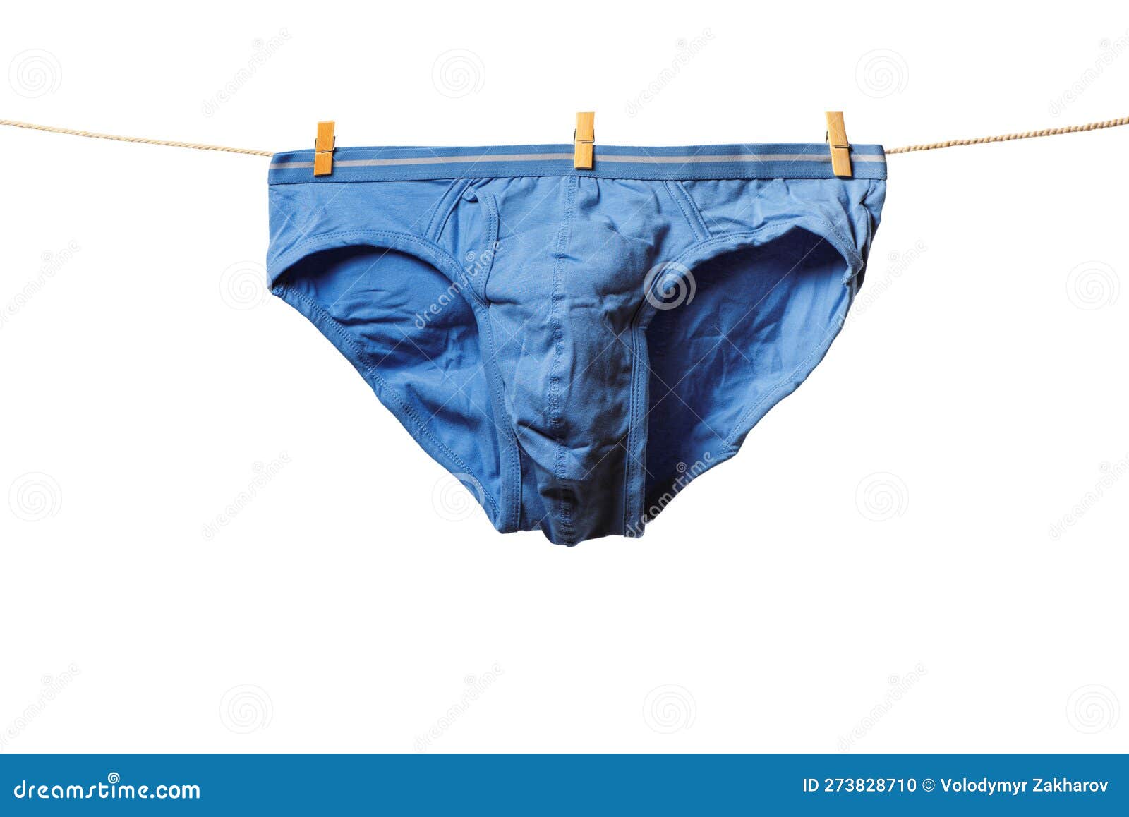 Clean Blue Man S Briefs Hanging on Rope Isolated on White Background.  Clothesline with Washed Underwear. Hygiene Concept Stock Photo - Image of  laundry, blue: 273828710