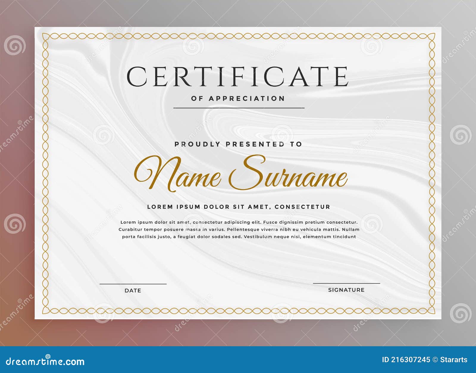 Clean Certificate Template for Multipurpose Use Stock Vector