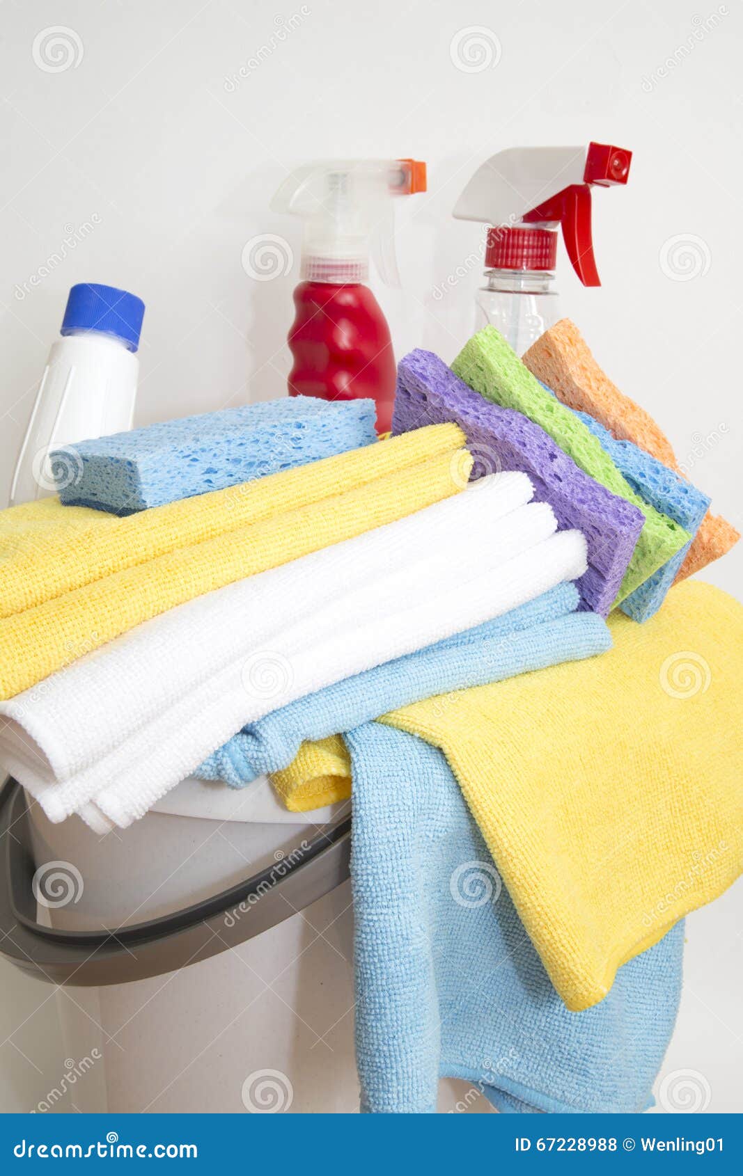 Clean Damp Cloth and Detergents Background Stock Photo Image of