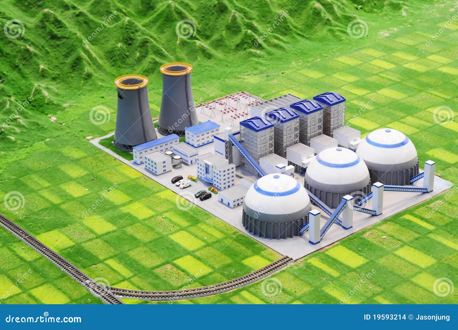 Power plant factory with clean energy technology.