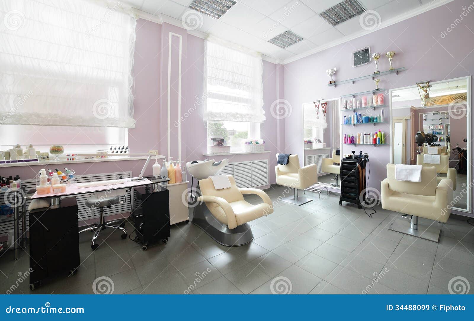 Clean european hair salon stock image. Image of contemporary 34488099