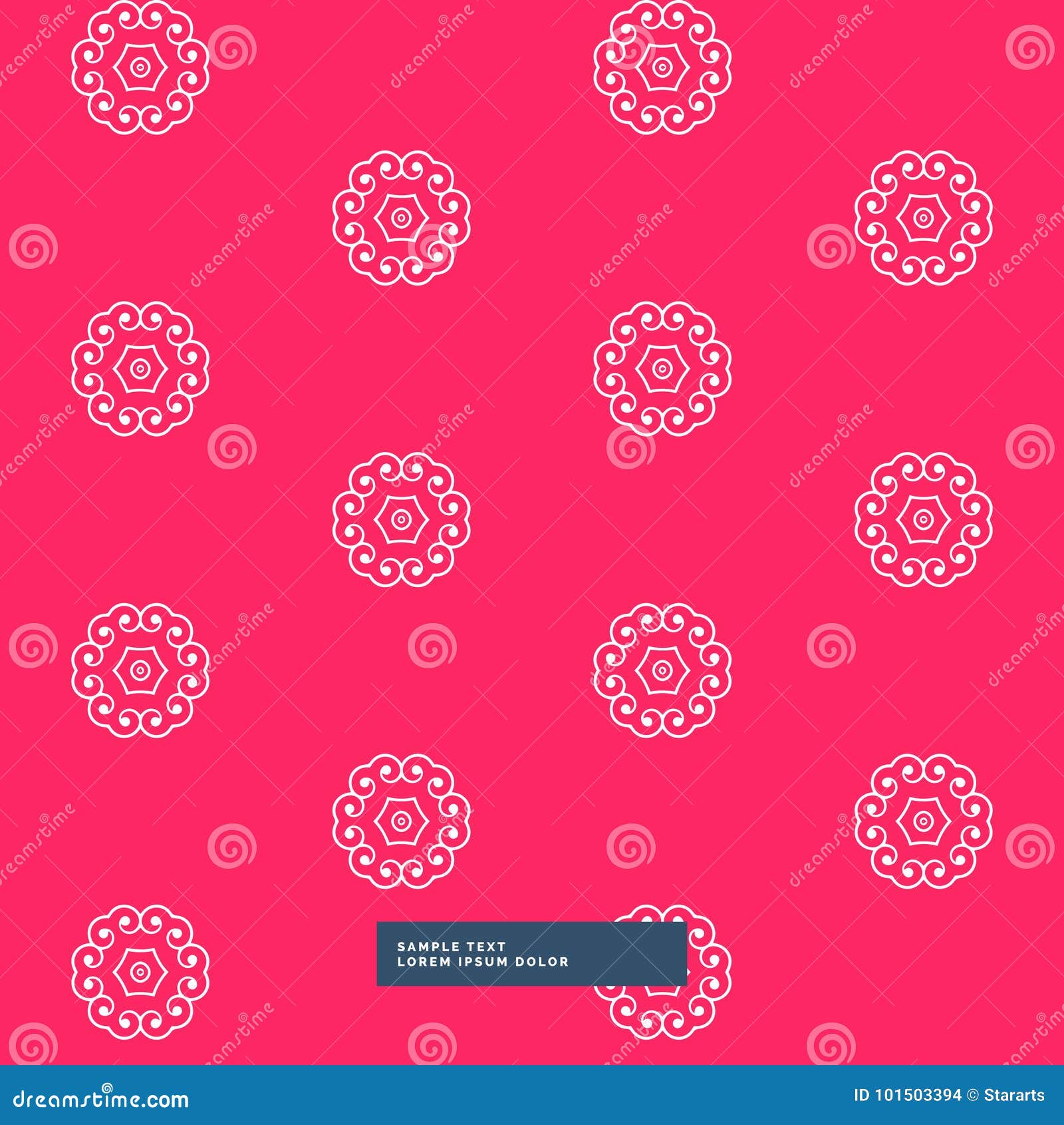 Clean Floral Pattern In Red Background Stock Vector ...