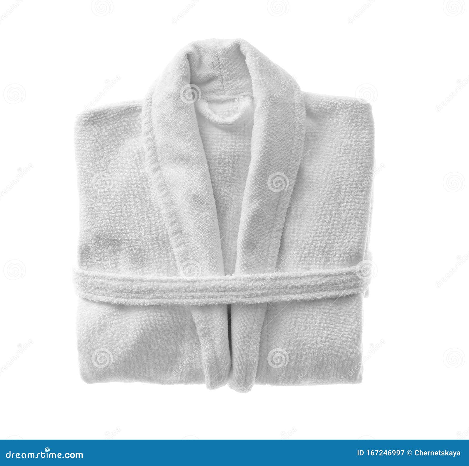 Clean Folded Bathrobe Isolated on White Stock Image - Image of body ...