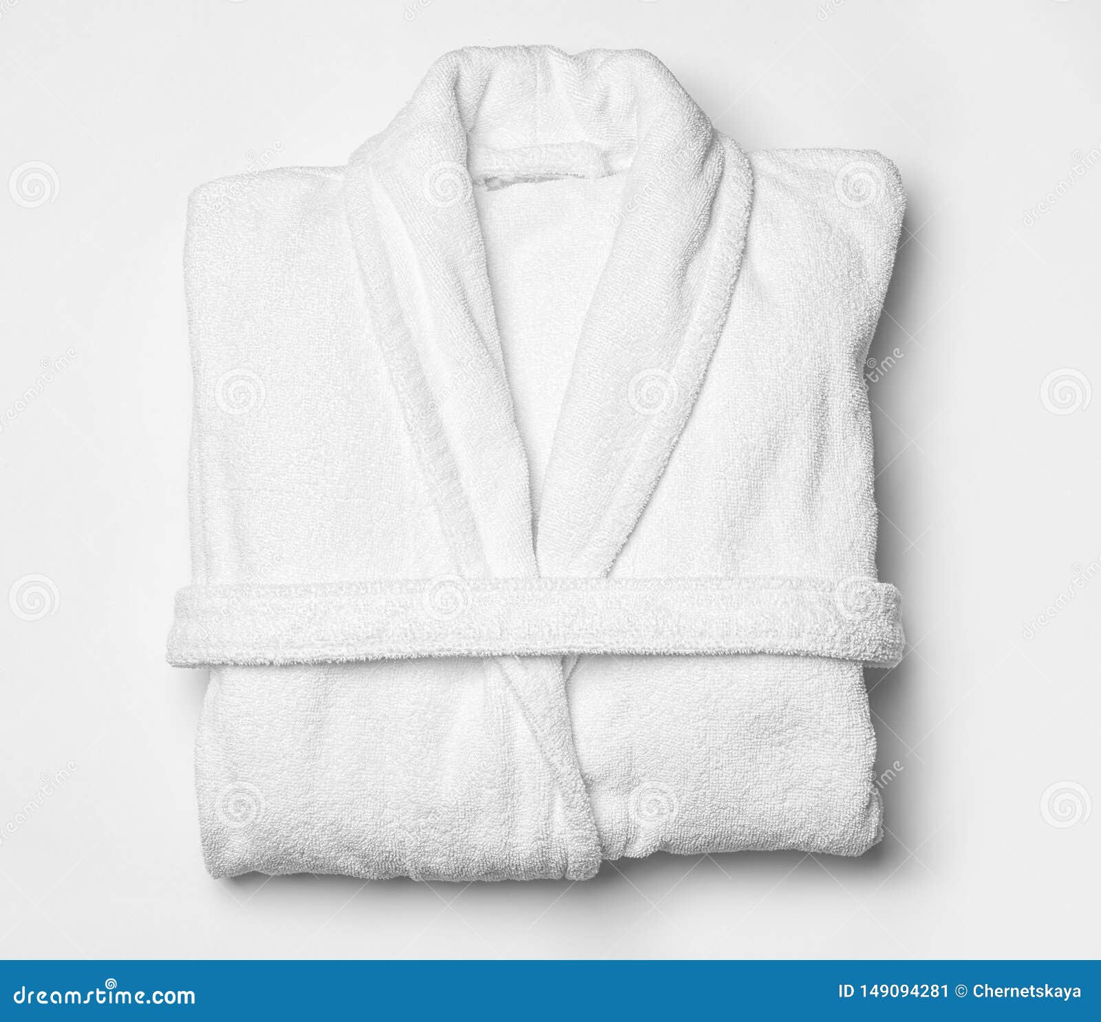 Clean Folded Bathrobe on White Background Stock Image - Image of clean ...