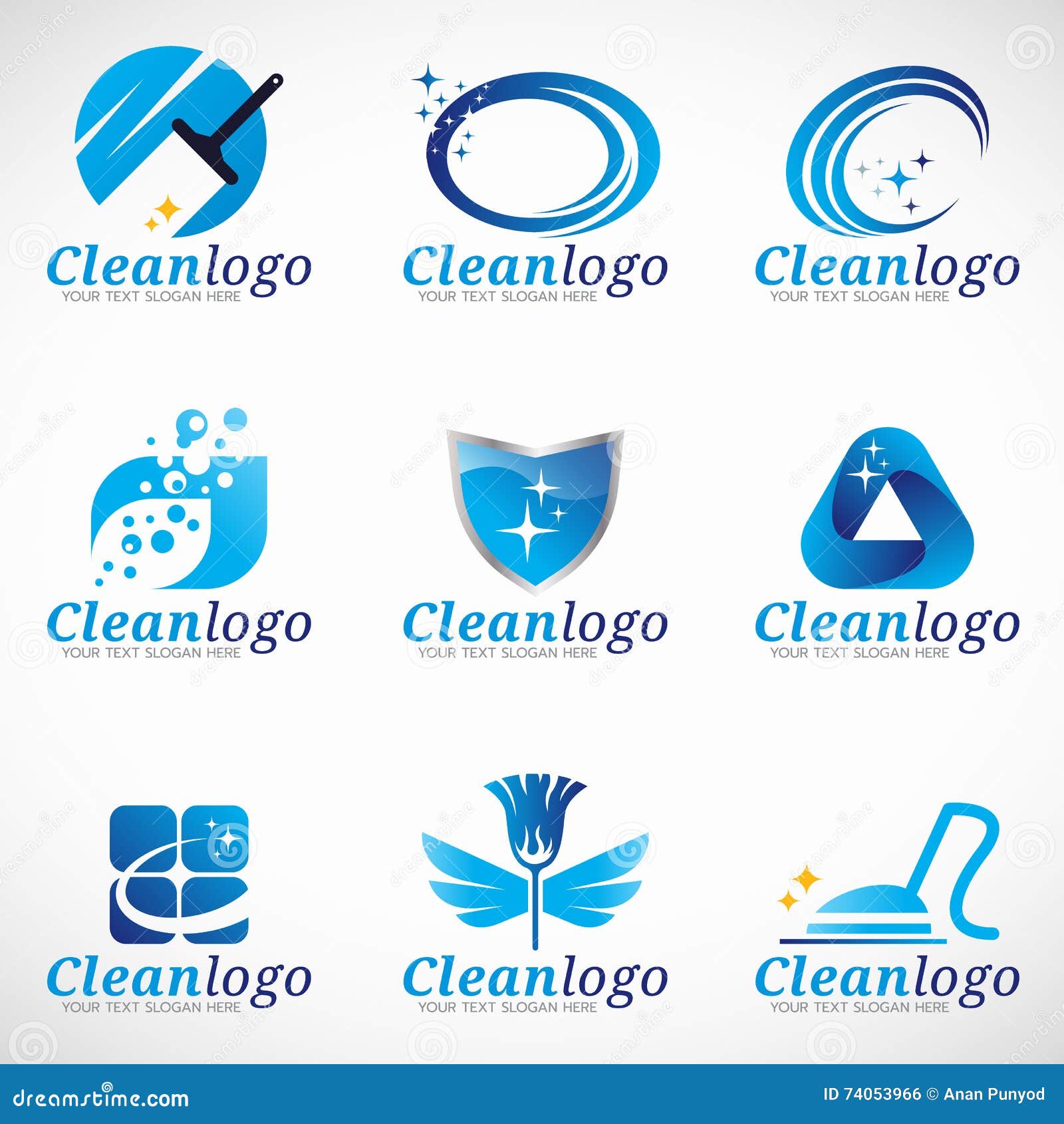 clean and housekeeping service logo  set 