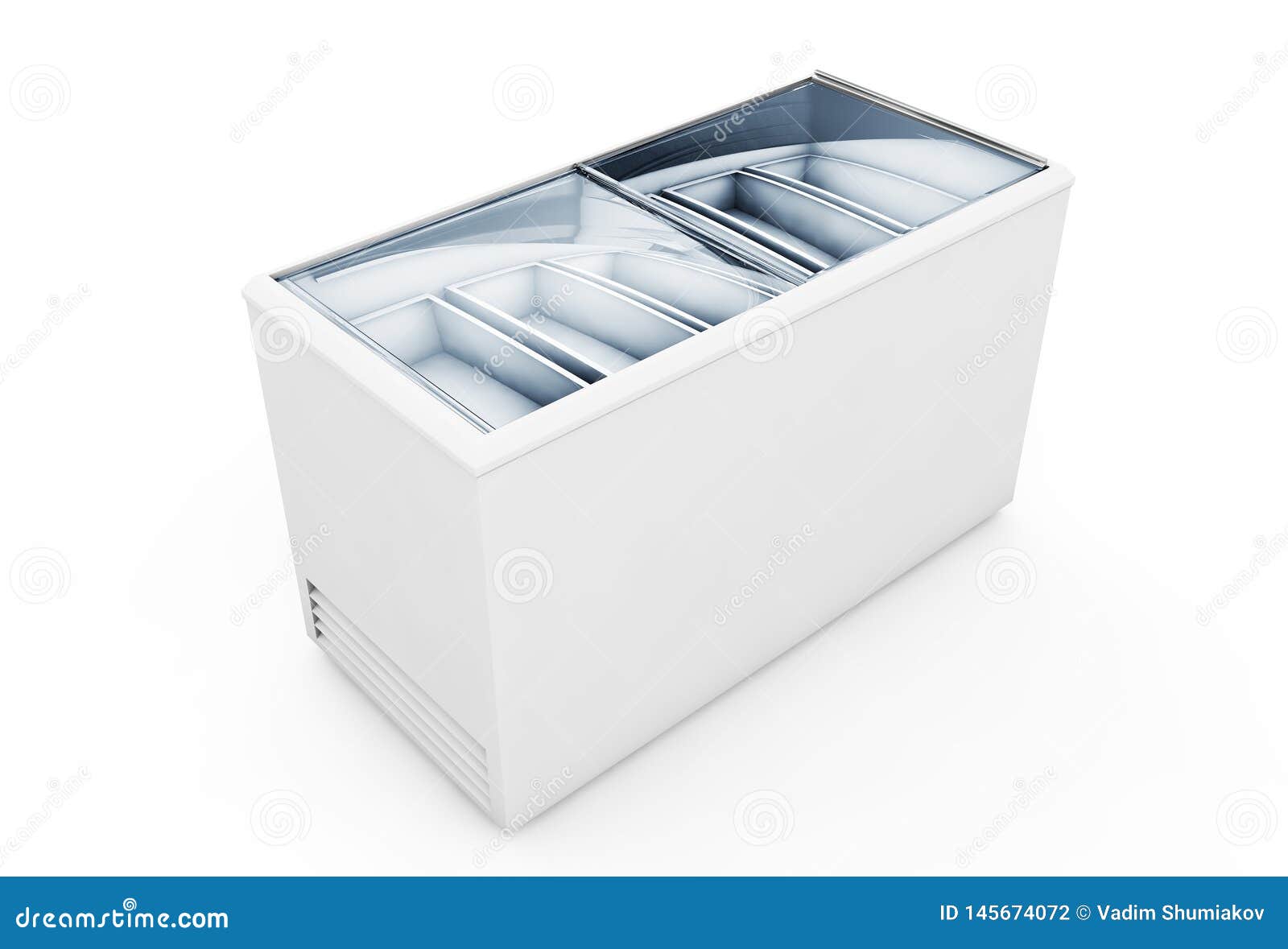 Download Clean Ice Cream Freezer Blank Isolated On White Background 3d Rendering Stock Illustration Illustration Of Freeze Cold 145674072