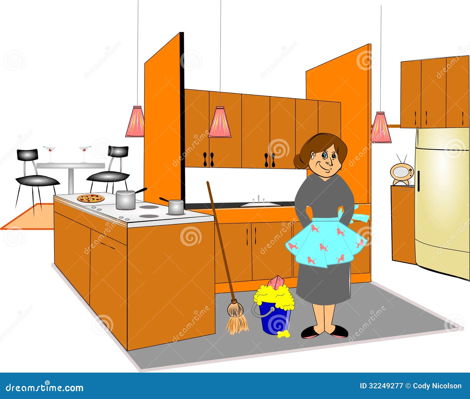 Clean kitchen stock illustration. Illustration of older - 322492771300 x 1123