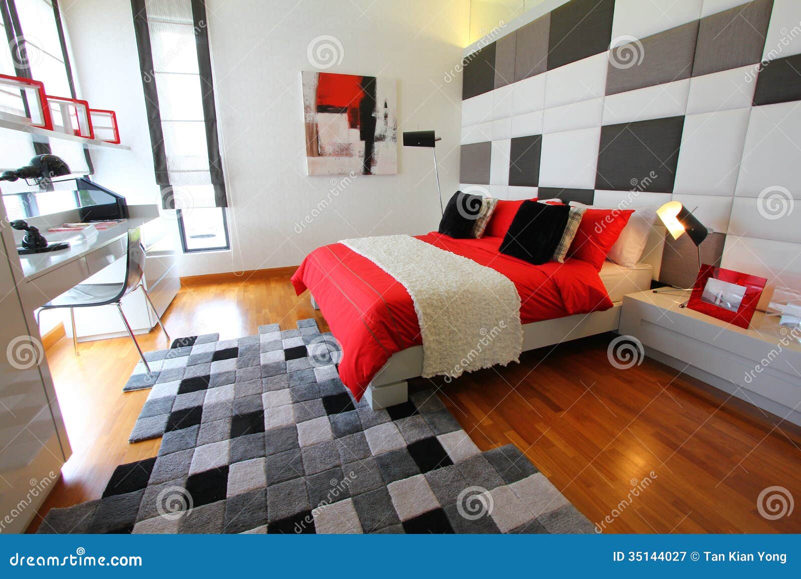 Clean modern bedroom  stock image Image of modern sleep 