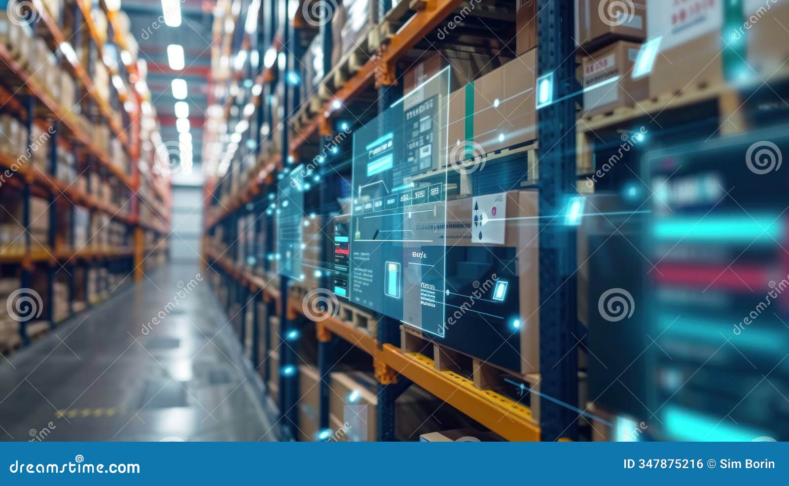 a clean and modern digital interface displaying warehouse management