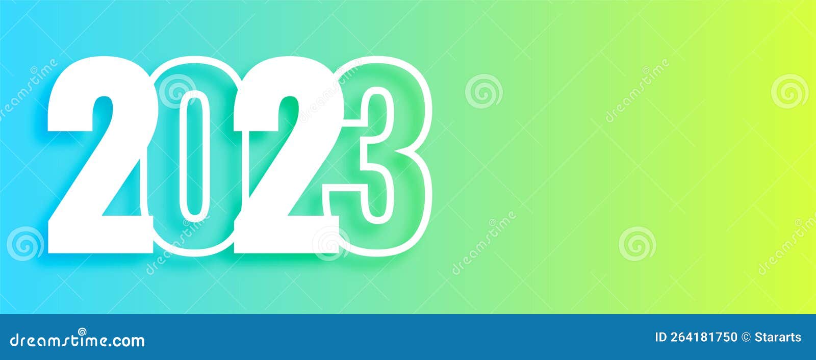 Clean 2023 New Year Eve Holiday Banner Vector Illustration Stock Vector