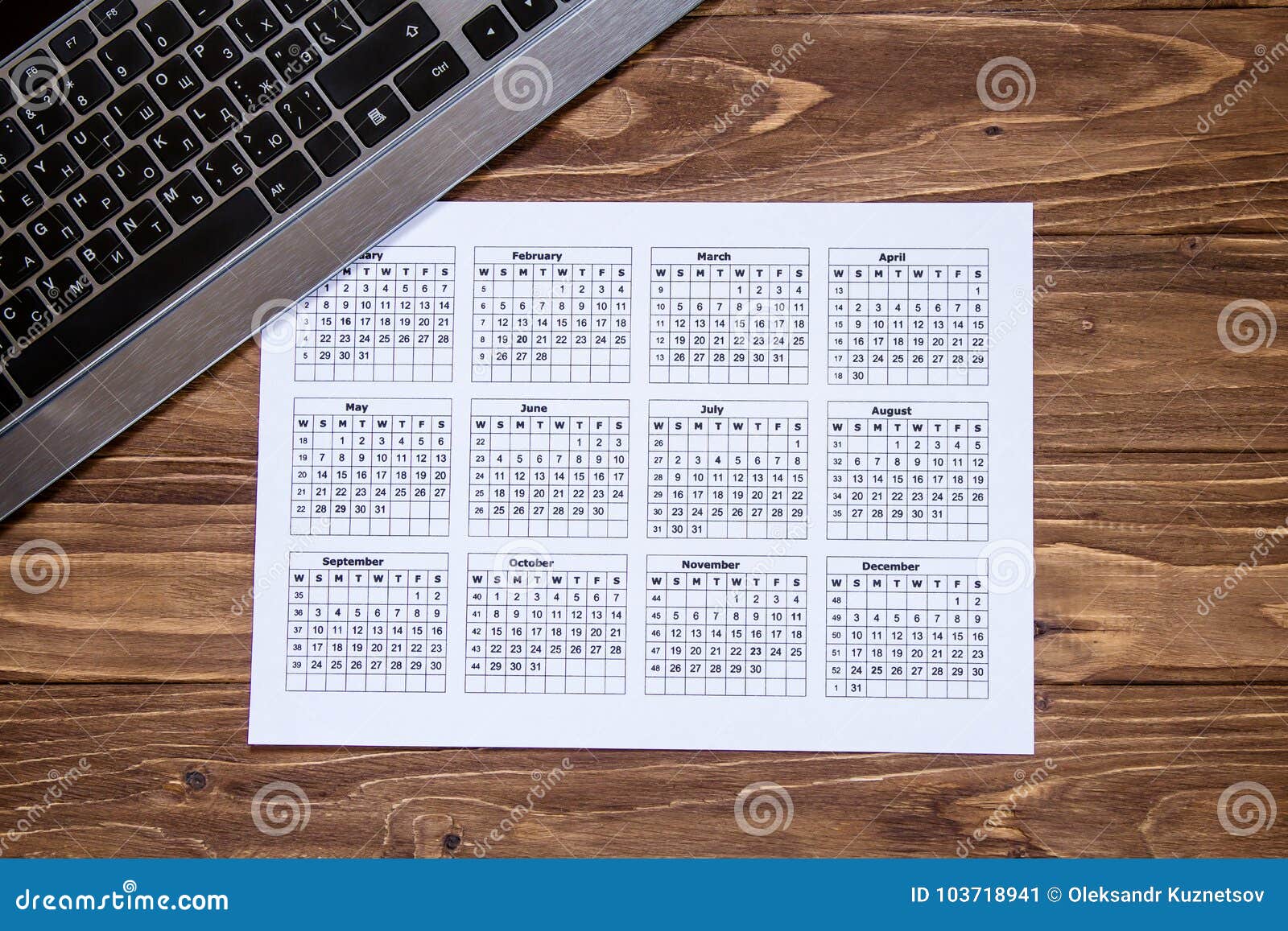 https www dreamstime com clean nice background office desktop wallpaper calendar keyboard wooden table image103718941