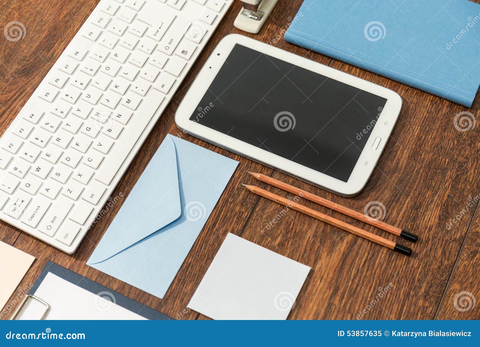 Clean office desk stock image. Image of organized, desk 53857635