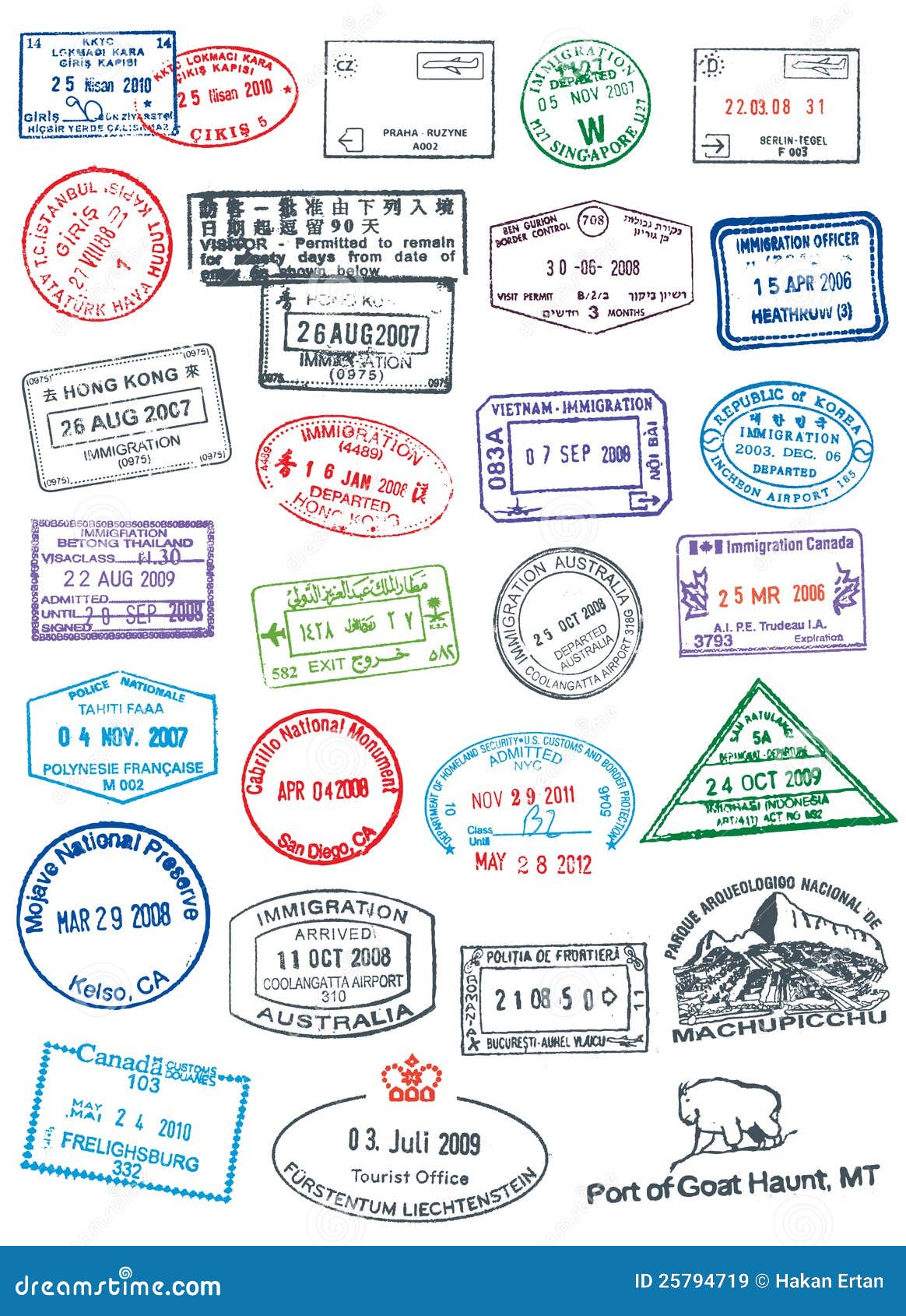 clean passport stamps