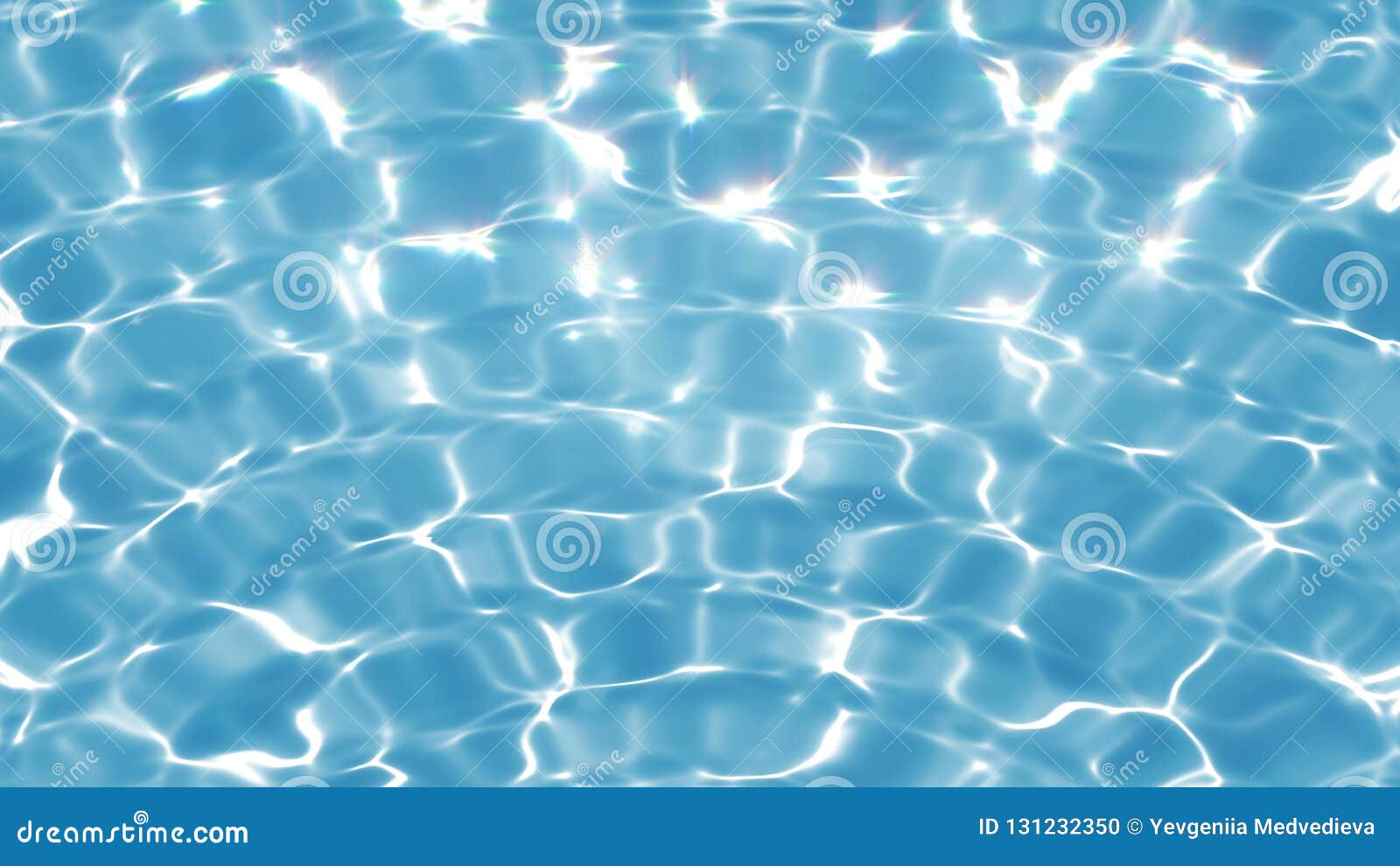 clean quivering still water background. pure blue water in the pool with light reflections.