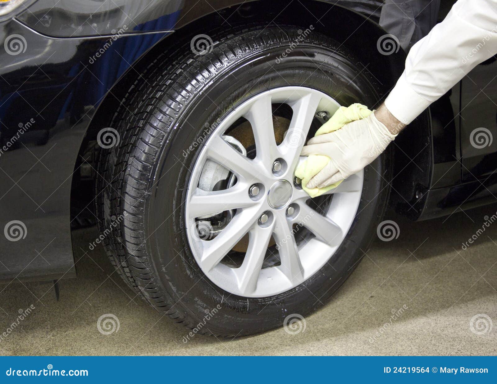 Clean_and_Shine_Automobile_Tire_and_Wheel Stock Photo Image of
