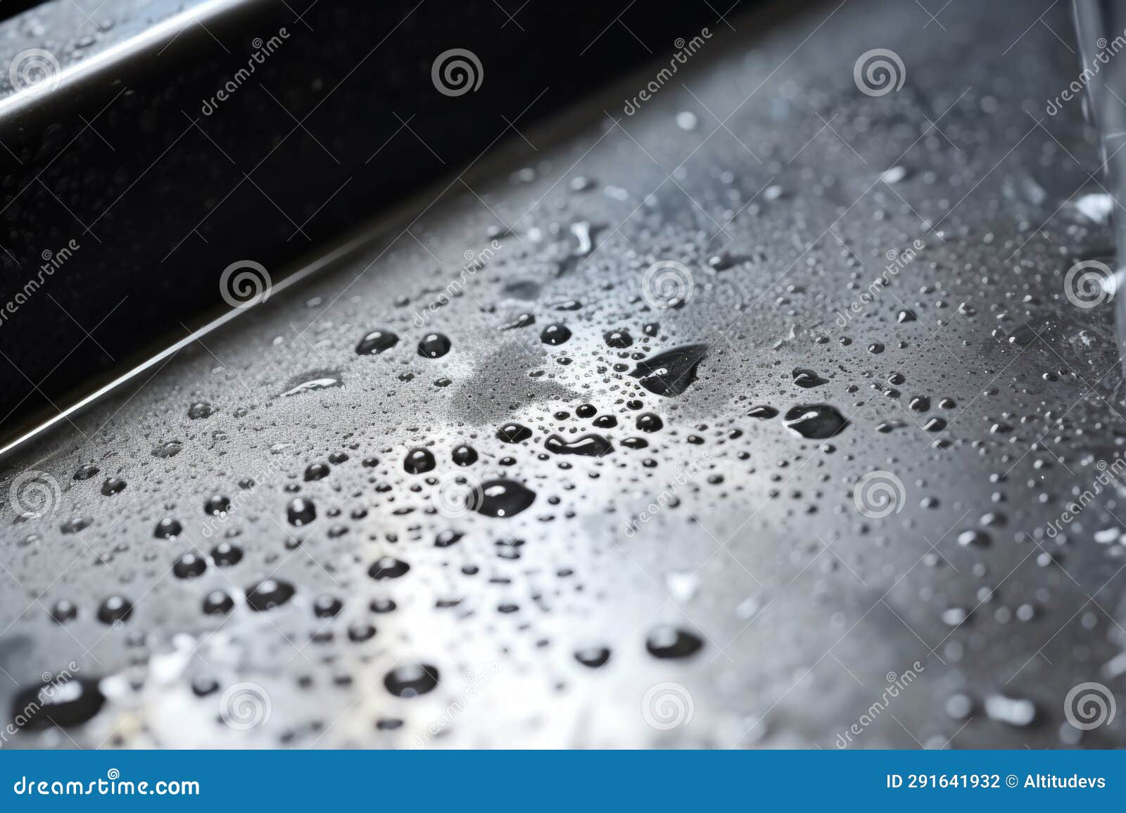Clean Shiny Kitchen Sink with Water Drops Stock Photo Image of