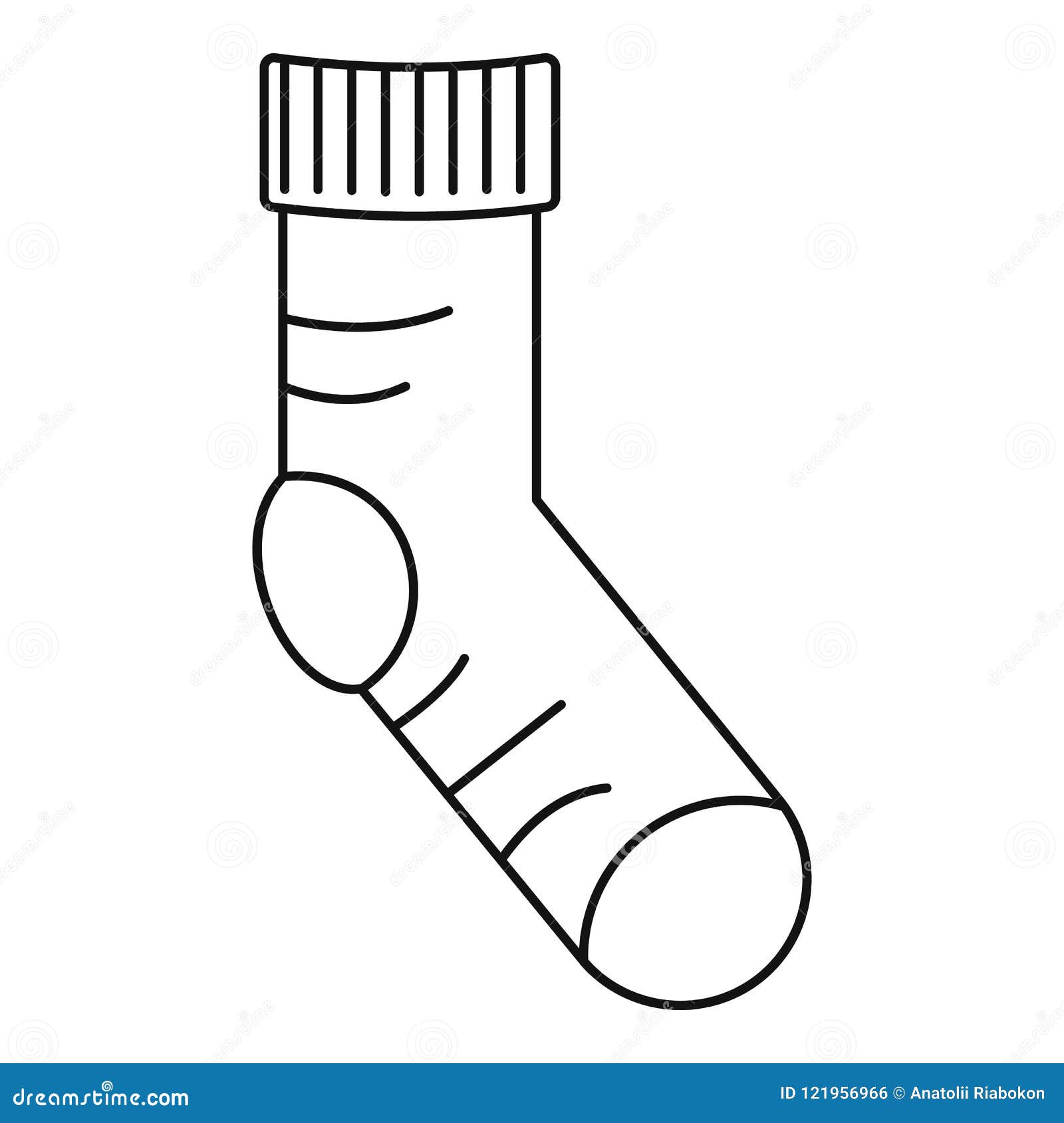 Clean Sock Icon, Outline Style Stock Vector - Illustration of clothing ...