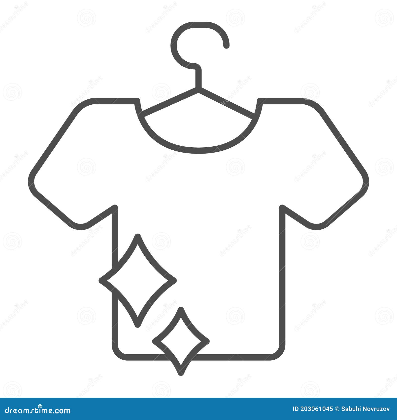 Clean T-shirt on Hanger Thin Line Icon, Hygiene Routine Concept ...