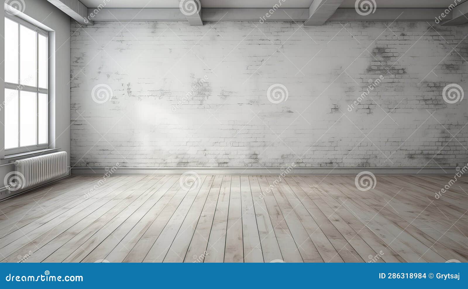 Clean Wall Evenly Whitewashed with White Paint Stock Illustration