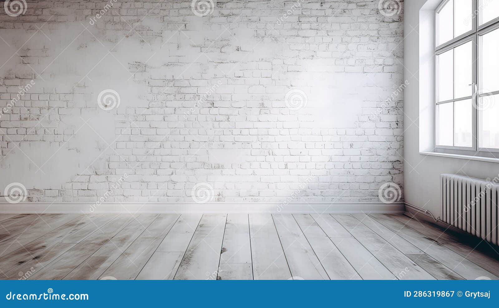 Clean Wall Evenly Whitewashed with White Paint Stock Illustration