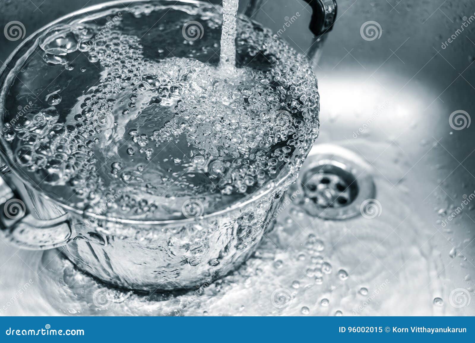 Clean Water in the Kitchen Sink Stock Image Image of fresh, cold