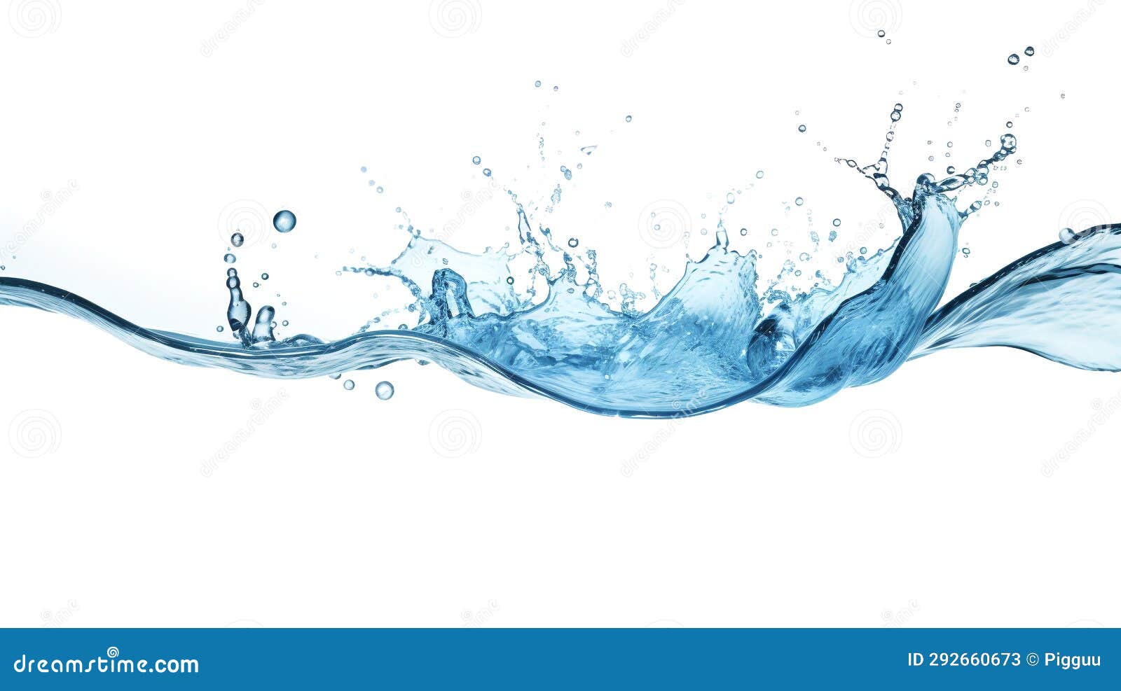 Clean Water Splash on White Background. Generative AI Stock
