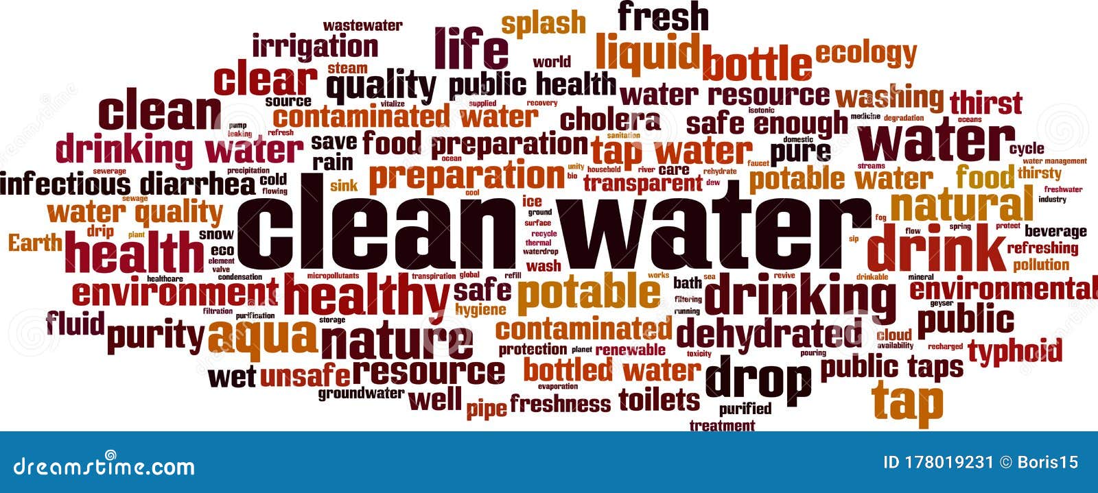 Clean water word cloud stock vector. Illustration of resource 178019231