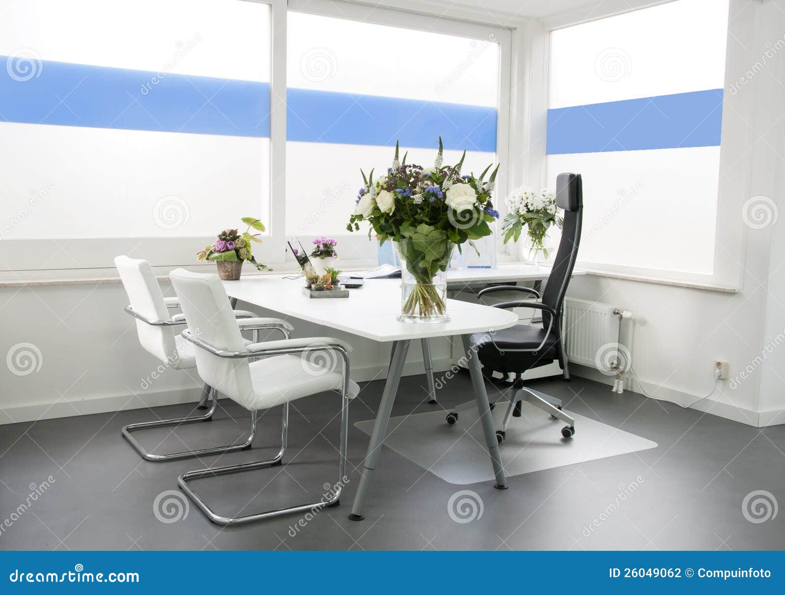 Clean white office stock photo. Image of seats, paper 26049062