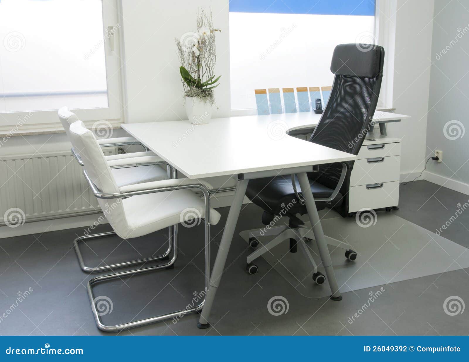 Clean white office stock photo. Image of clean, medical 26049392