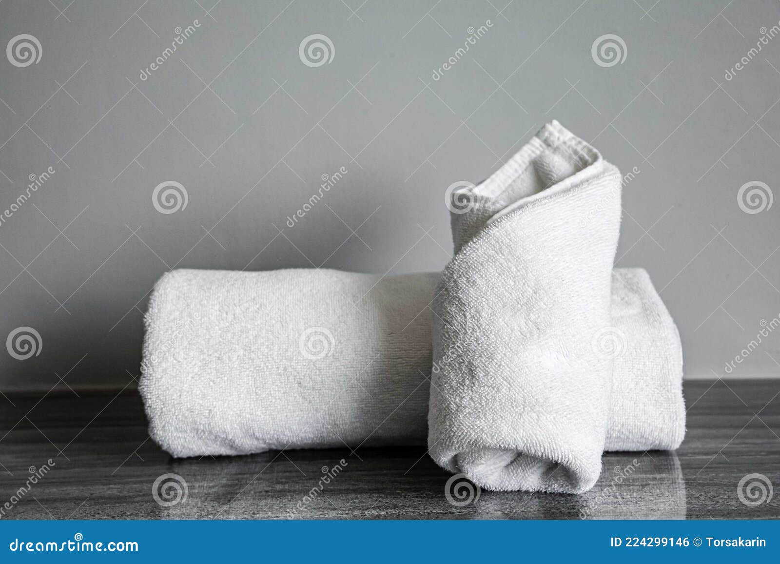 Clean White Towel Fold in Hotel Room Stock Photo Image of clean