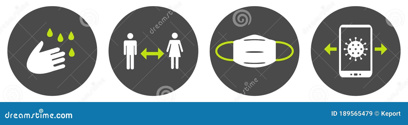 Download Clean Your Hands Keep Social Distance Wear A Face Mask And Download The App Stock Illustration Illustration Of Concept Disinfection 189565479