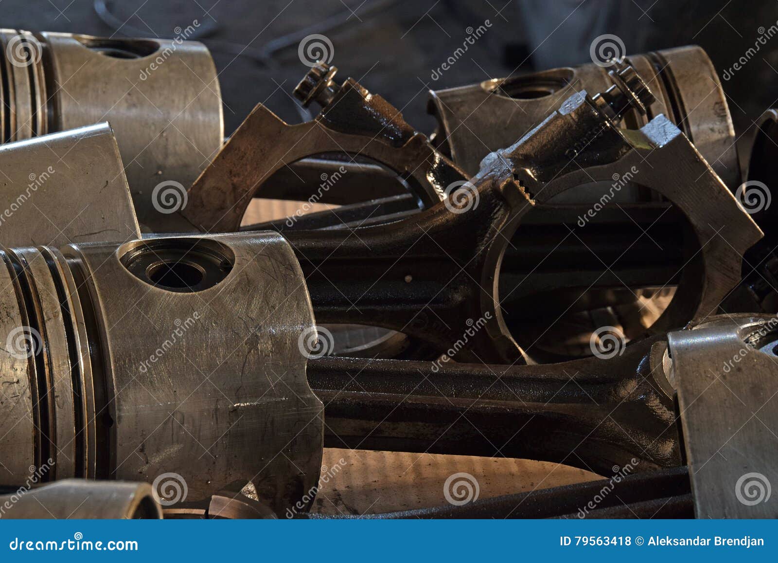 The cleaned pistons stock photo. Image of metal, truck 79563418