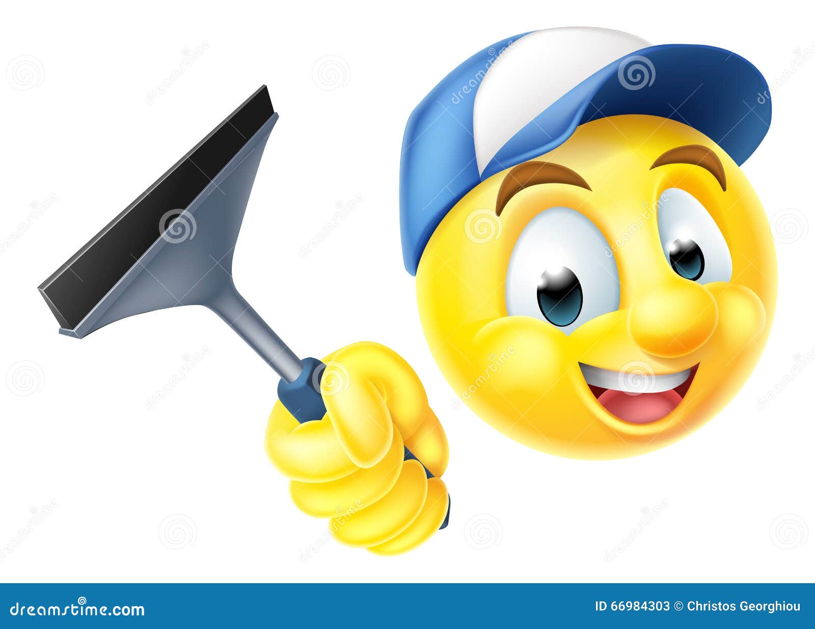 Cleaner Emoji Emoticon Z Squeegee Ilustracja Wektor Ilustracja