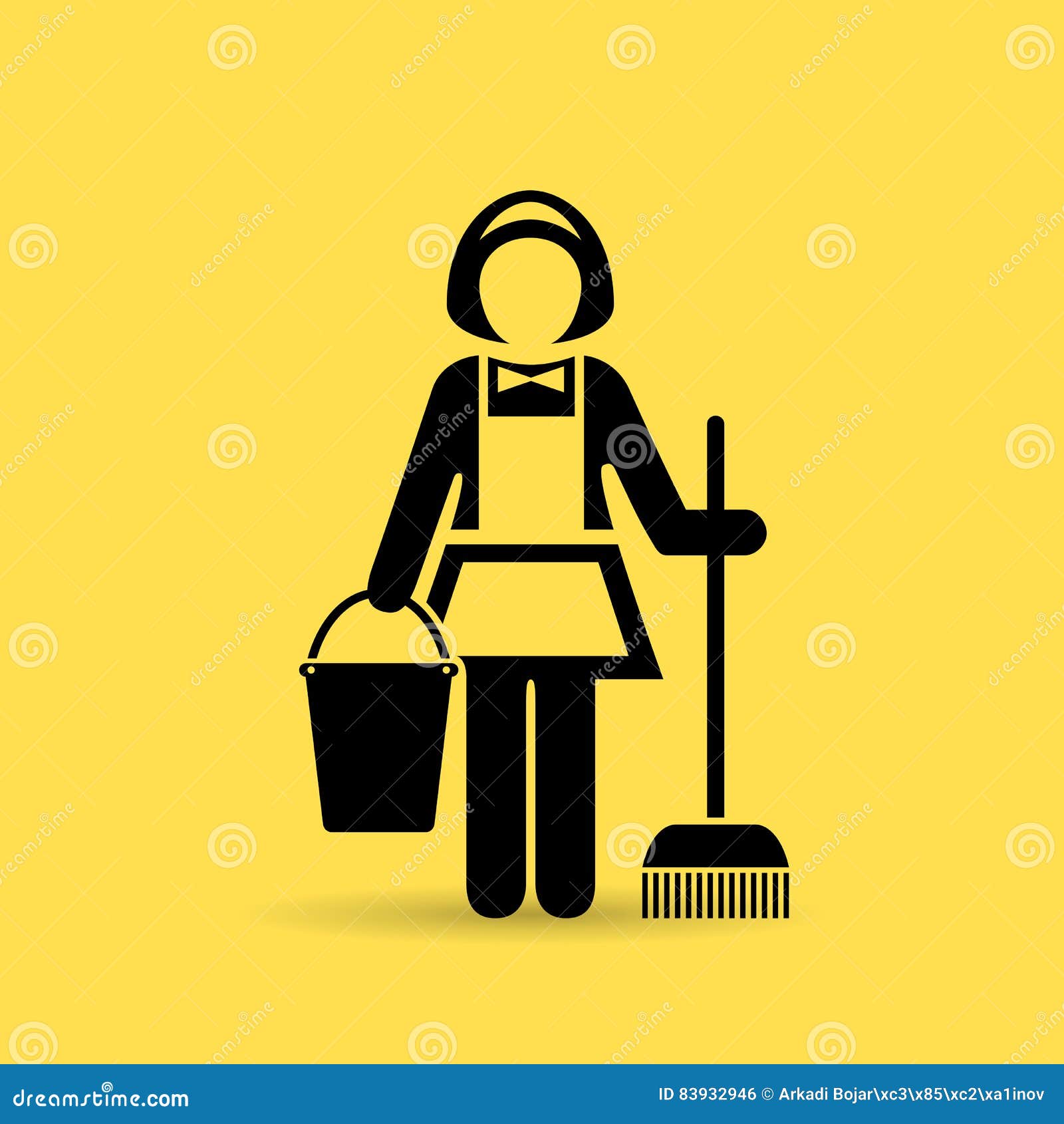 Cleaner maid vector icon stock vector. Illustration of carpet 83932946