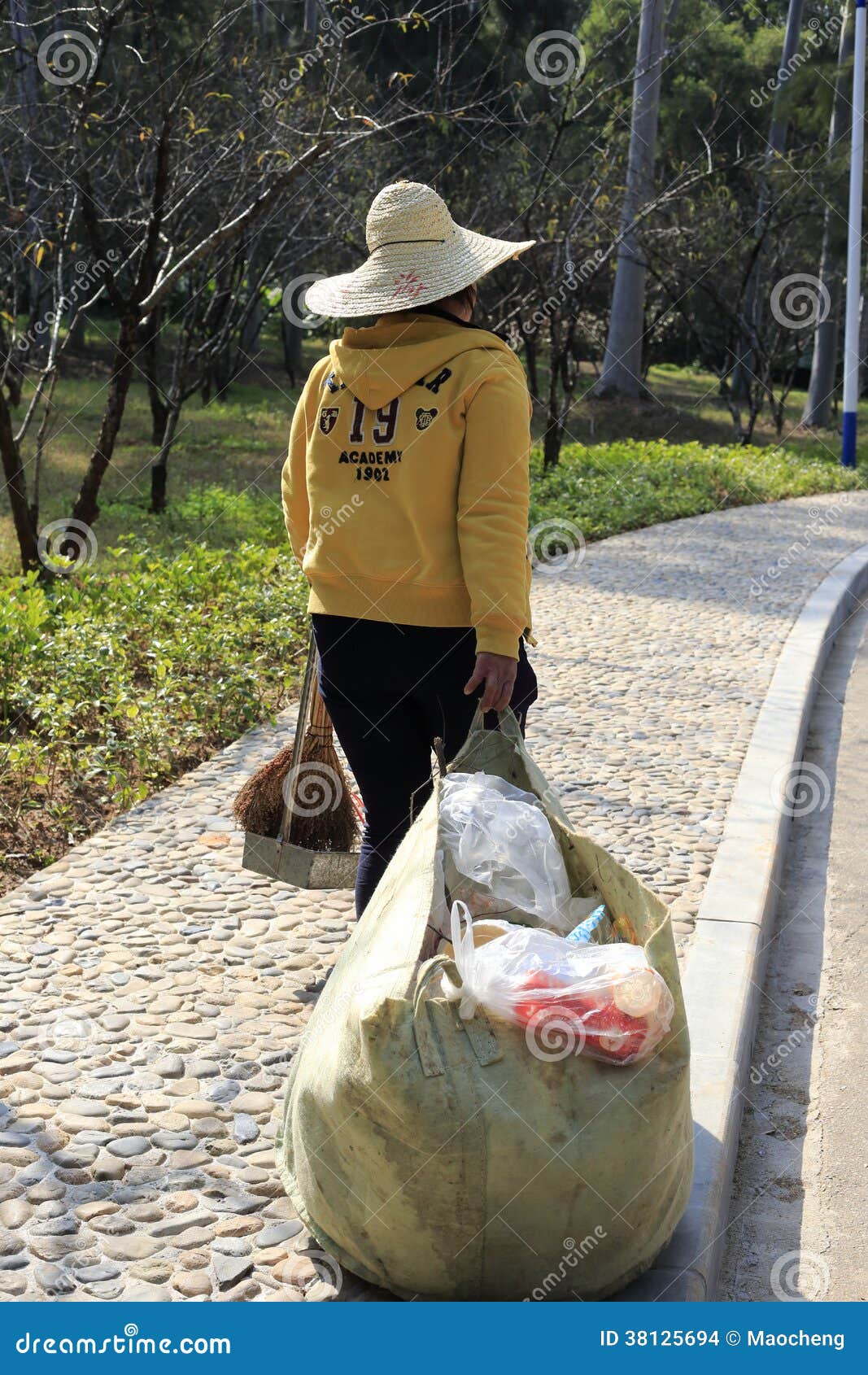 Cleaner Working at the Park Editorial Stock Image Image of dustman