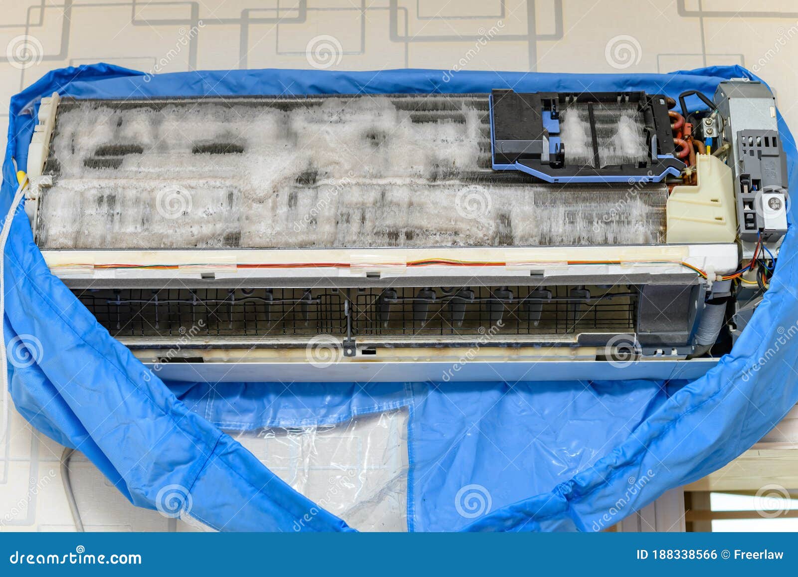 Cleaning Air Conditioner with Chemical Liquid Stock Photo Image of