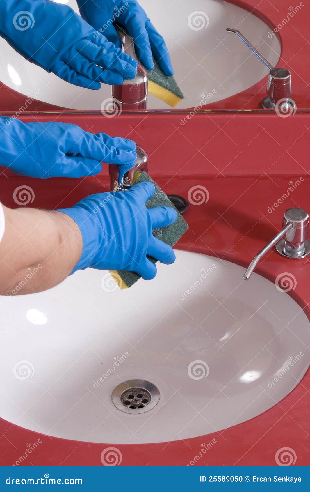 Cleaning Bathroom Sink stock photo. Image of detergent 25589050