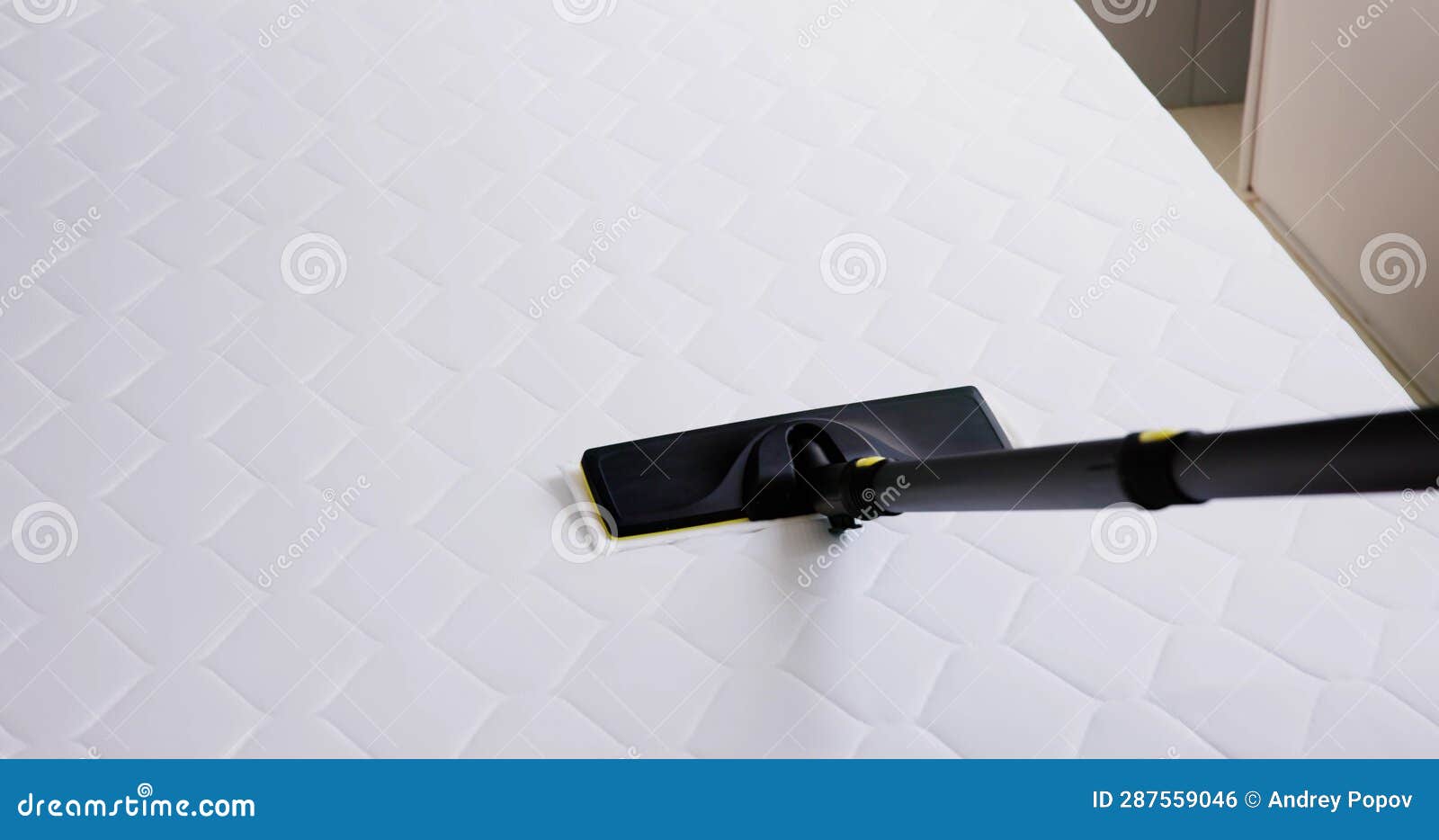 Cleaning Bed Mattress with Steam Machine Stock Photo Image of room