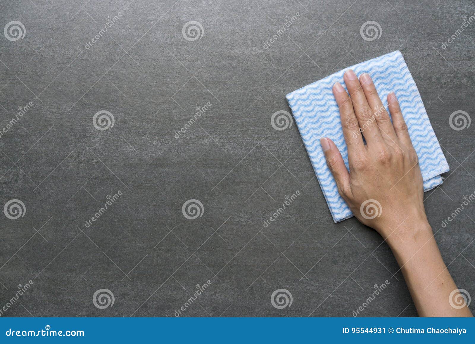 Cleaning Black Table by Woman Hand Stock Image Image of female, cloth