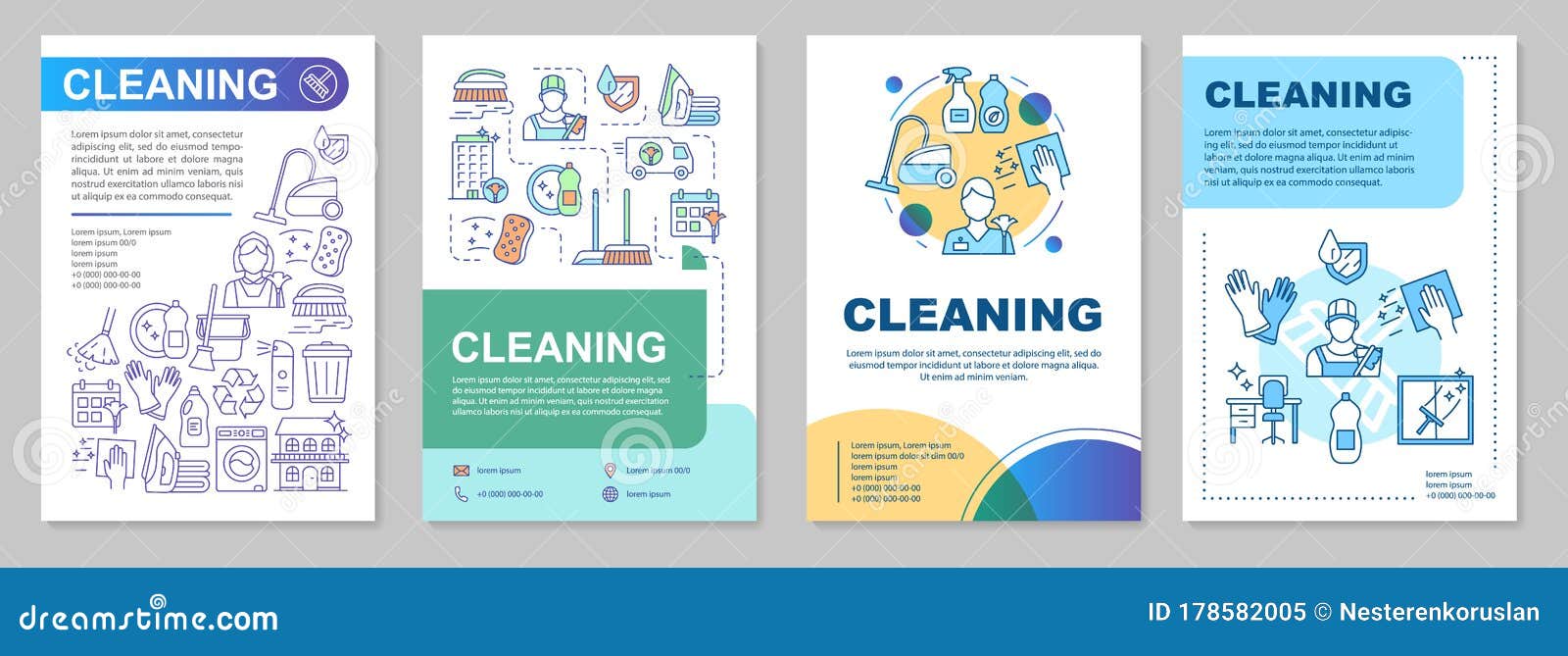 Cleaning Brochure Template Layout Stock Vector - Illustration of Regarding Commercial Cleaning Brochure Templates